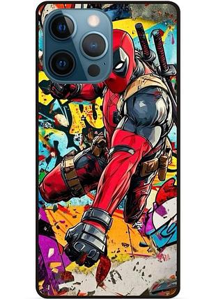 Чехол силиконовый бампер для iphone 15 pro с рисунком deadpool marvel дэдпул