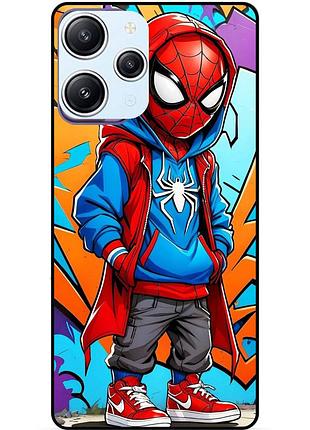 Силіконовий бампер чохол для xiaomi redmi 12 з малюнком spider man marvel человек паук