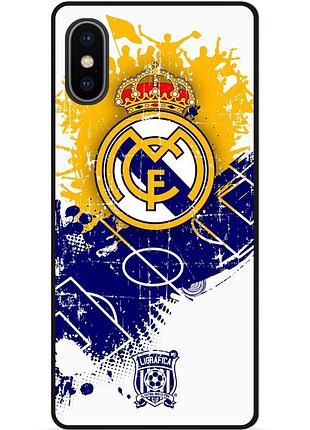 Чехол силиконовый бампер для iphone x 10 с рисунком реал мадрид real madrid