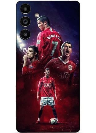 Силиконовый бампер чехол для samsung s23 fe с рисунком ronaldo mu роналдо