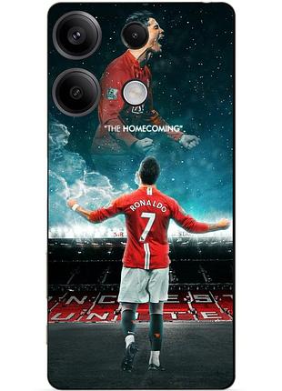 Силиконовый бампер чехол для xiaomi redmi note 14s с рисунком роналдо мю ronaldo