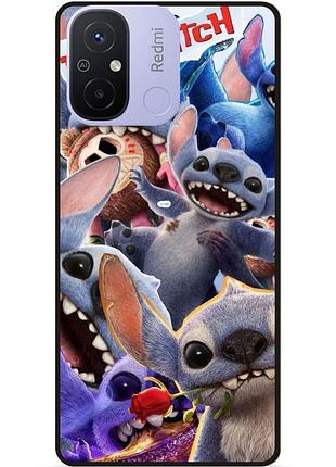 Силиконовый чехол бампер для xiaomi redmi 12c с картинкой stitch стич