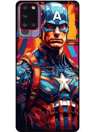 Силіконовий бампер чохол для samsung m51 з малюнком капитан америка marvel captain america