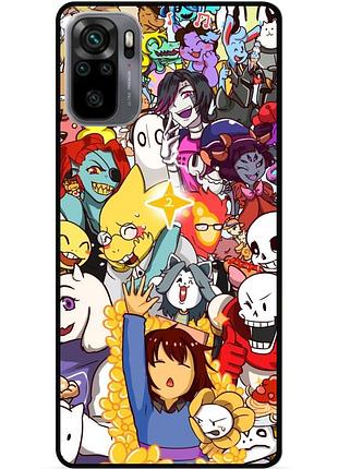 Силиконовый чехол бампер для xiaomi redmi note 10 с рисунком undertale андертейл