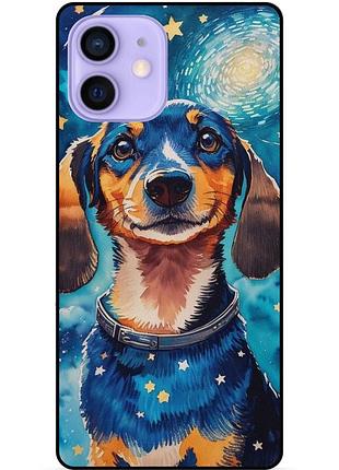 Силиконовый бампер чехол для iphone 11 с рисунком пес ван гог звездная ночь