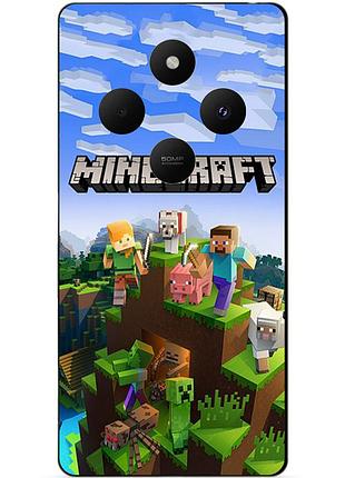 Силиконовый бампер чехол для tecno spark 30c с рисунком minecraft майнкрафт
