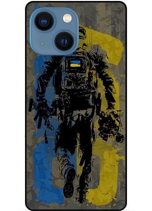 Силиконовый бампер чехол для iphone 13 mini с рисунком зсу украина боец