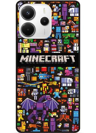 Силіконовий чохол бампер для xiaomi redmi note 14 5g з картинкою майнкрафт minecraft