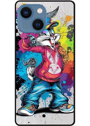 Чехол силиконовый бампер для iphone 13 с рисунком багз банни disney