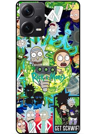 Силиконовый бампер чехол для xiaomi poco x5 5g с рисунком rick and morty рик и морти