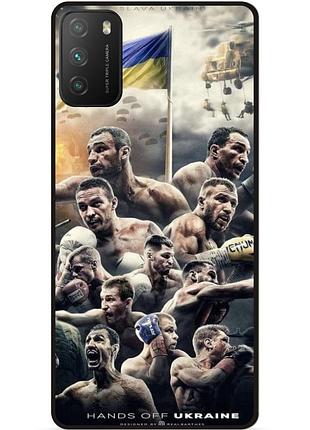 Чехол силиконовый бампер для xiaomi poco m3 с рисунком бокс украина кличко усик