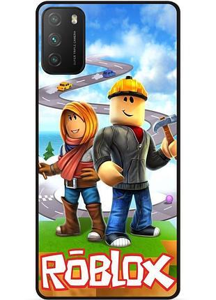Силиконовый чехол для xiaomi poco m3 с картинкой roblox роблокс