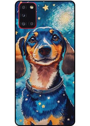 Силіконовий бампер чохол для samsung m51 з малюнком пес ван гог зіркова ніч