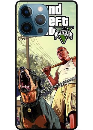Чехол силиконовый бампер для iphone 13 pro с картинкой гта gta