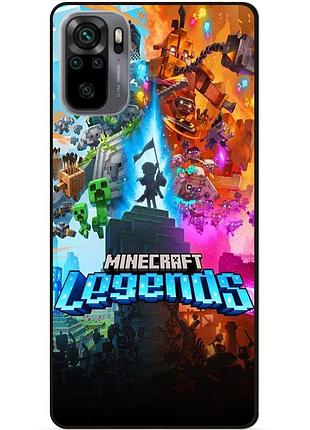 Силиконовый бампер чехол для xiaomi redmi note 10s игра майнкрафт minecraft