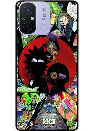 Силіконовий чохол бампер для xiaomi redmi 12c з малюнком rick and morty рік і морті