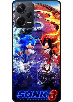 Силиконовый чехол бампер для xiaomi redmi note 12 pro plus с картинкой шэдоу sonik соник