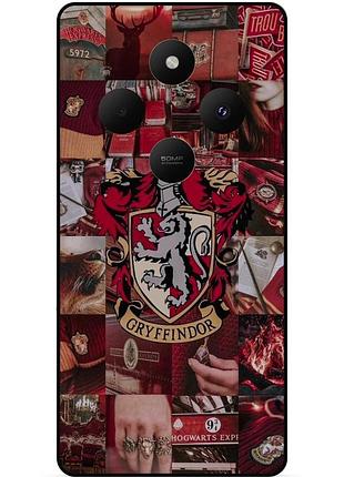Силиконовый бампер чехол для oppo reno 12f с рисунком гриффиндор gryffindor гарри поттер harry potter