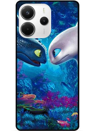 Чехол силиконовый для xiaomi redmi note 14 5g с рисунком как приручить дракона dragon