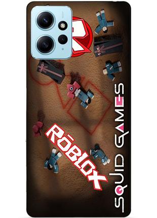 Силіконовий чохол бампер для xiaomi redmi note 12 з малюнком roblox гра в кальмара роблокс