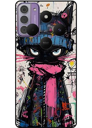 Чехол силиконовый бампер для xiaomi poco c75 с рисунком кот аниме marvel