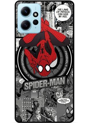 Силиконовый чехол бампер для xiaomi redmi note 12 с рисунком человек паук spider man