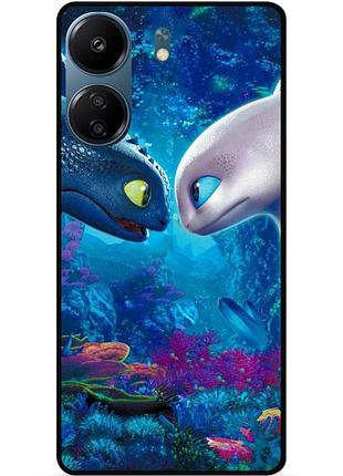 Чехол силиконовый для xiaomi poco c65 с рисунком как приручить дракона dragon