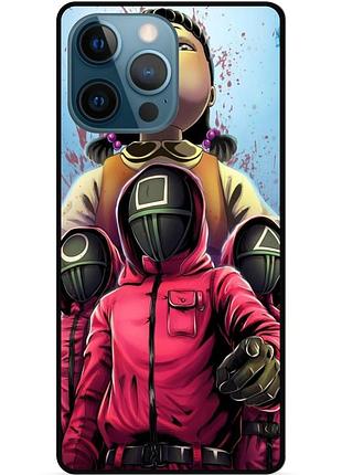 Силіконовий чохол бампер для iphone 14 pro з малюнком гра в кальмара