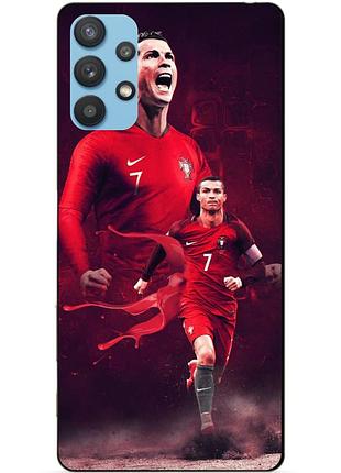 Силиконовый бампер чехол для samsung a32 с рисунком ronaldo португалия роналдо