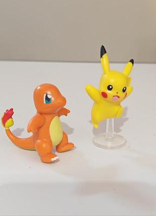 Pokemon charmander &amp; pikachu battle figure 2” фигурки покемон оригинал