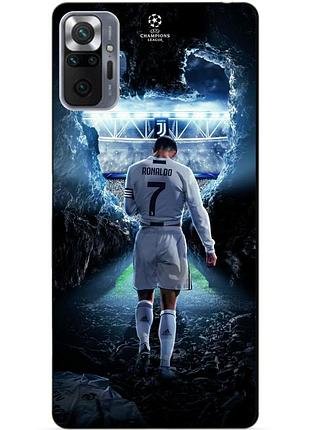 Силиконовый бампер чехол для xiaomi redmi note 10 pro с рисунком ronaldo роналдо