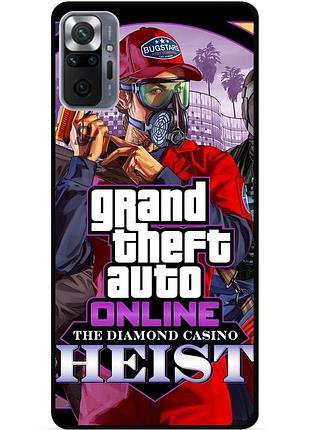Силиконовый чехол бампер для xiaomi redmi note 10 pro с картинкой гта gta