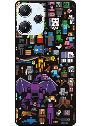 Силіконовий чохол бампер для xiaomi redmi 12 з картинкою minecraft майнкрафт