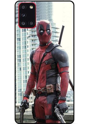 Силиконовый чехол бампер для samsung a21s с рисунком deadpool дэдпул