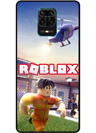 Силиконовый чехол бампер для xiaomi redmi note 9 pro с картинкой roblox роблокс