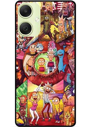 Силиконовый чехол бампер для samsung a04e с картинкой rick and morty рик и морти