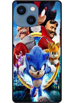 Чехол силиконовый бампер для iphone 13 с картинкой соник sonik