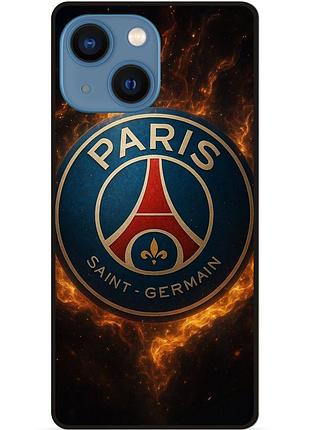 Чехол силиконовый бампер для iphone 13 с рисунком psg псж
