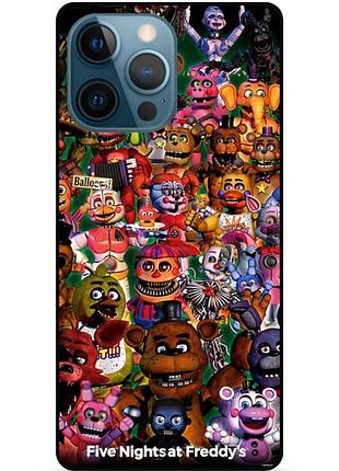 Силиконовый бампер чехол для iphone 13 pro с рисунком аниматроники freddy фредди
