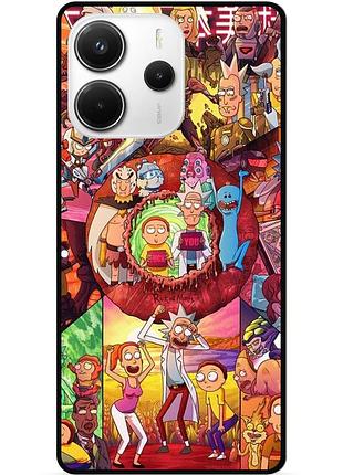 Силиконовый чехол бампер для xiaomi redmi note 14 с картинкой rick and morty рик и морти