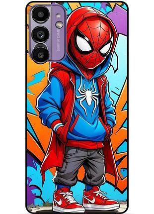 Чехол силиконовый бампер для samsung s23 с рисунком spider man marvel человек паук