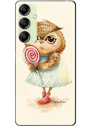 Чехол силиконовый бампер для samsung s21 plus с рисунком совушка