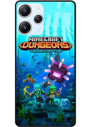 Силиконовый бампер чехол для xiaomi redmi 12 с рисунком майнкрафт minecraft