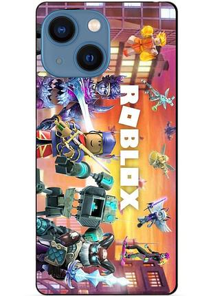 Силиконовый бампер чехол для iphone 13 с картинкой роблокс roblox