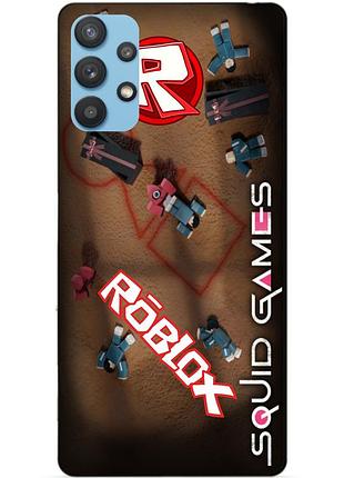 Силиконовый бампер чехол для samsung a32 с рисунком roblox игра в кальмара роблокс