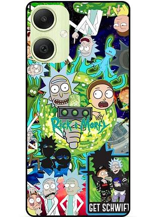 Силиконовый бампер чехол для samsung a03 с рисунком rick and morty рик и морти