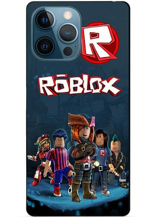 Силиконовый бампер чехол для iphone 14 pro max с рисунком roblox роблокс
