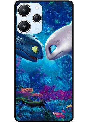 Чехол силиконовый для xiaomi redmi 12 с рисунком как приручить дракона dragon