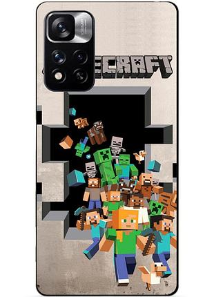Силиконовый бампер чехол для xiaomi redmi note 11 pro plus 5g с картинкой minecraft майнкрафт