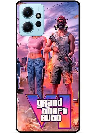 Силиконовый чехол бампер для xiaomi redmi note 12 gta гта